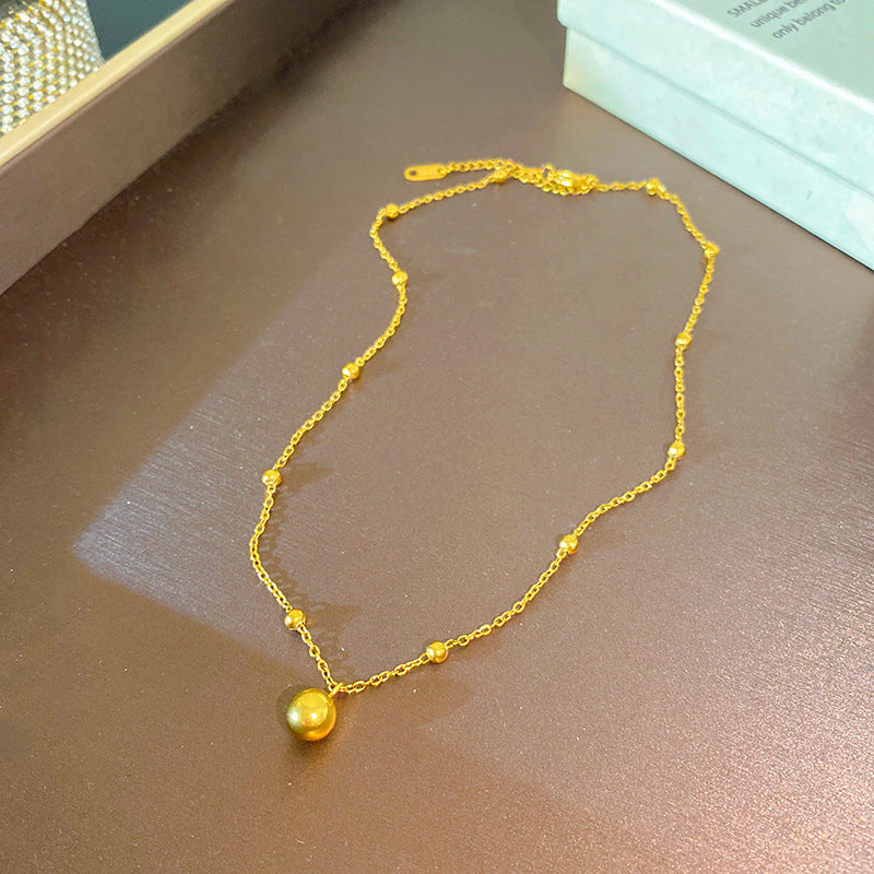 Minimalist Sweet Gold Plated Titanium Steel Heart Pendant Necklace for Unisex