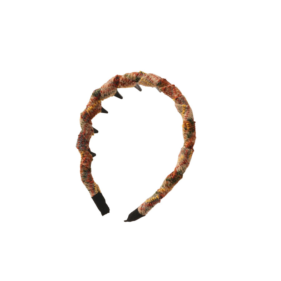 Diadema Ondulada Retro de Acrílico para Mujer con Forma Ovalada y Diseño Geométrico, Accesorio para el Cabello Hecho a Mano y a la Moda