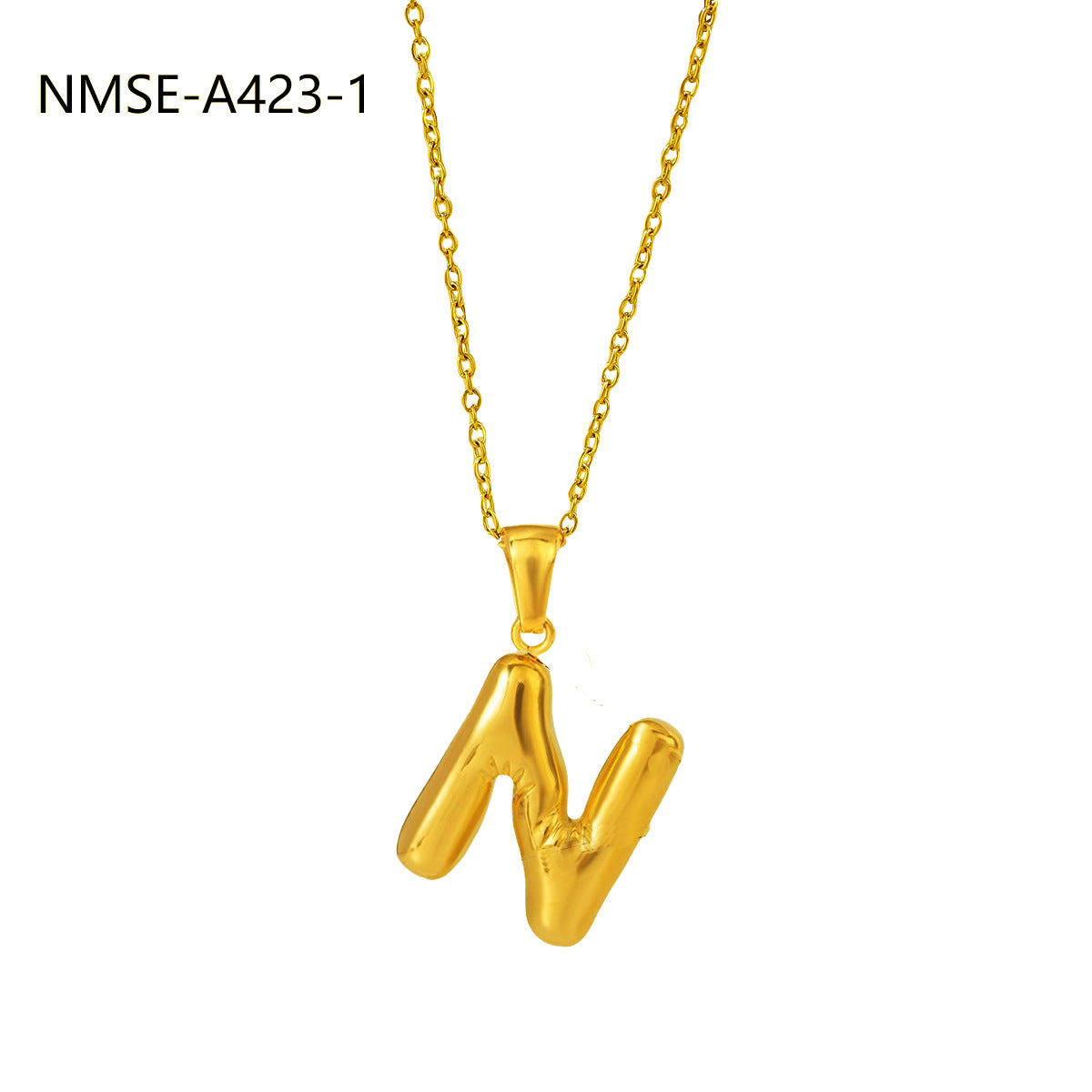 Fashionable Minimalist Stainless Steel Letter Pendant Necklace for Women with Plated Finish and Adjustable Length