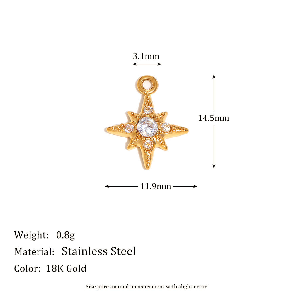 Fashionable Angel Key Heart Pendant in Stainless Steel with 18K Gold Plating for Women