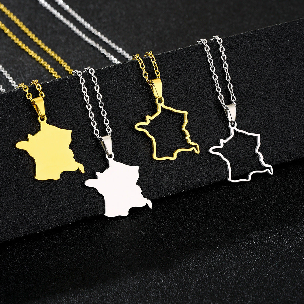 Collar de Acero Inoxidable Minimalista Geométrico con Acabado Chapado para Unisex, Estilo Cadena al Cuello