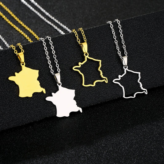 Minimalist Geometric Stainless Steel Pendant Necklace with Plated Finish for Unisex, O-Chain Collarbone Style