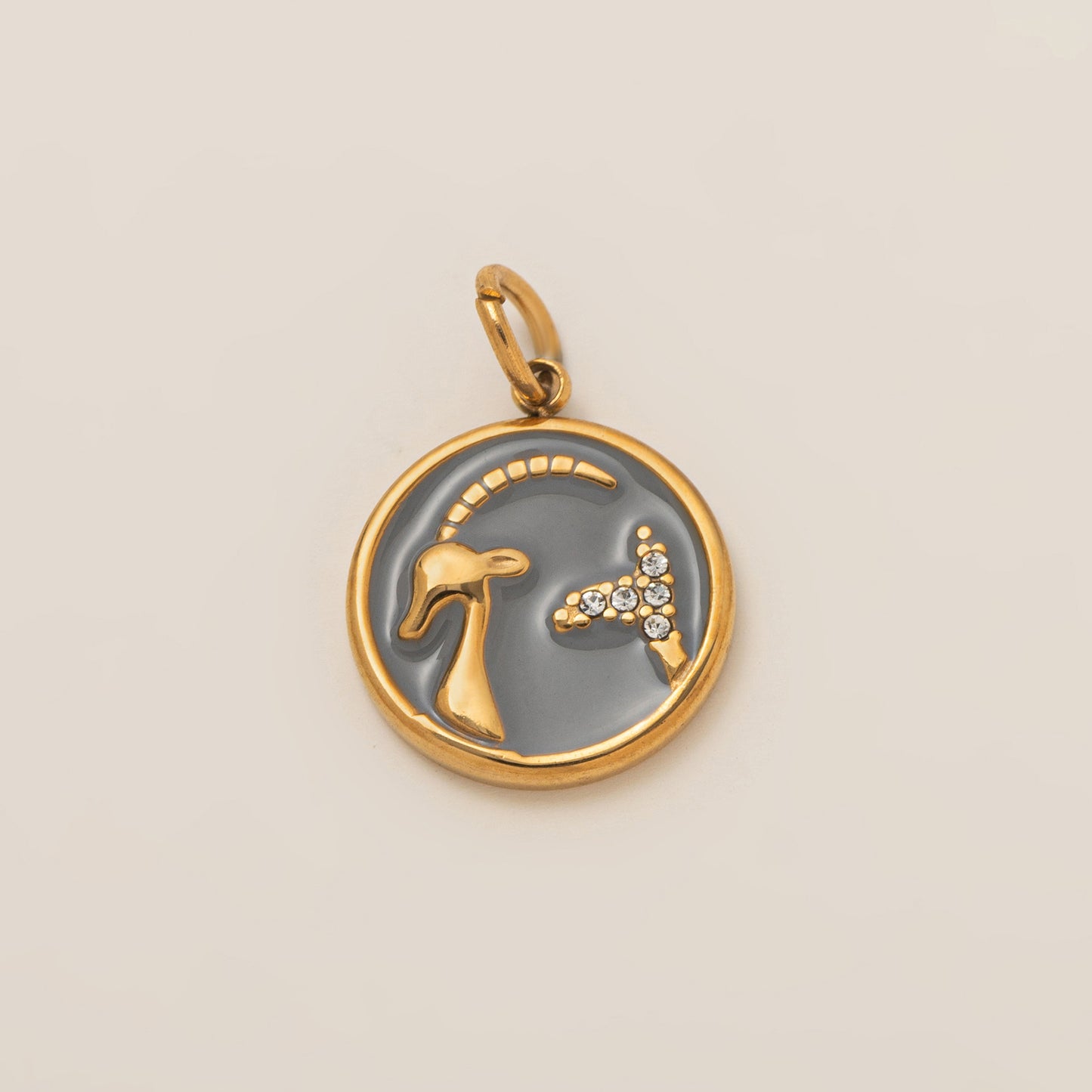 Minimalist Stainless Steel PVD 18K Gold Plated Zodiac Charm Bar
