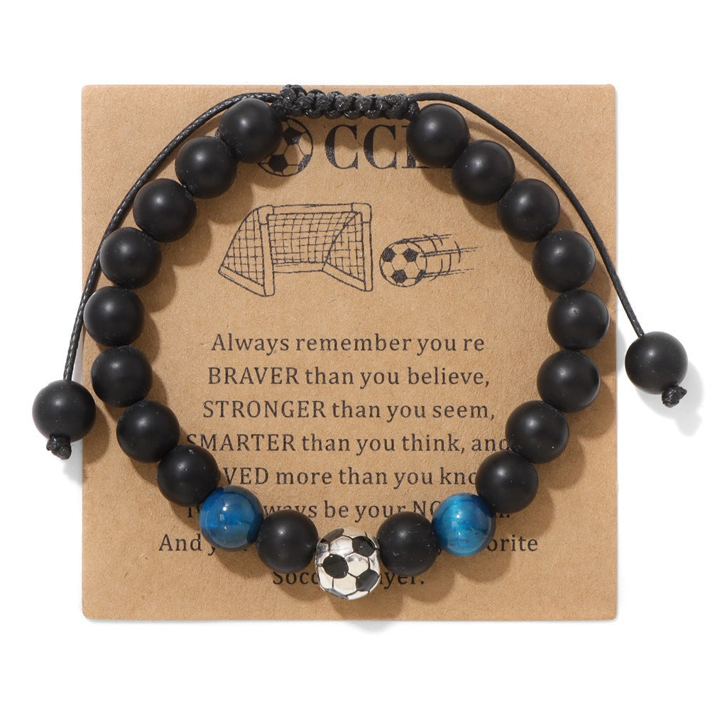 Minimalist Sporty Geometric Stone Bead Bracelet Unisex Friendship Handmade Jewelry