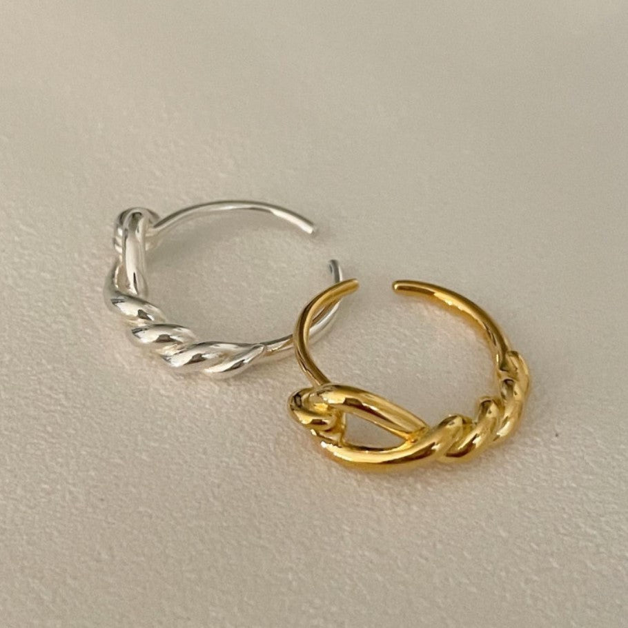 Anello a fascia regolabile vintage in argento Sterling 925 a forma di onda per donna, con fascino rustico ed eleganza minimalista
