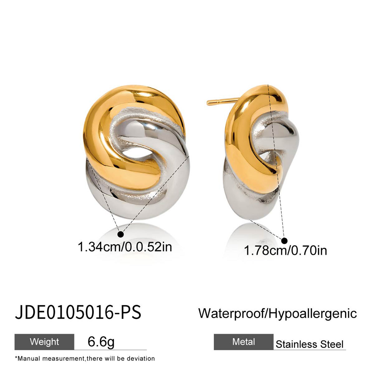 Pendientes de acero inoxidable geométricos con acabado chapado para mujer, joyería de moda minimalista de lujo