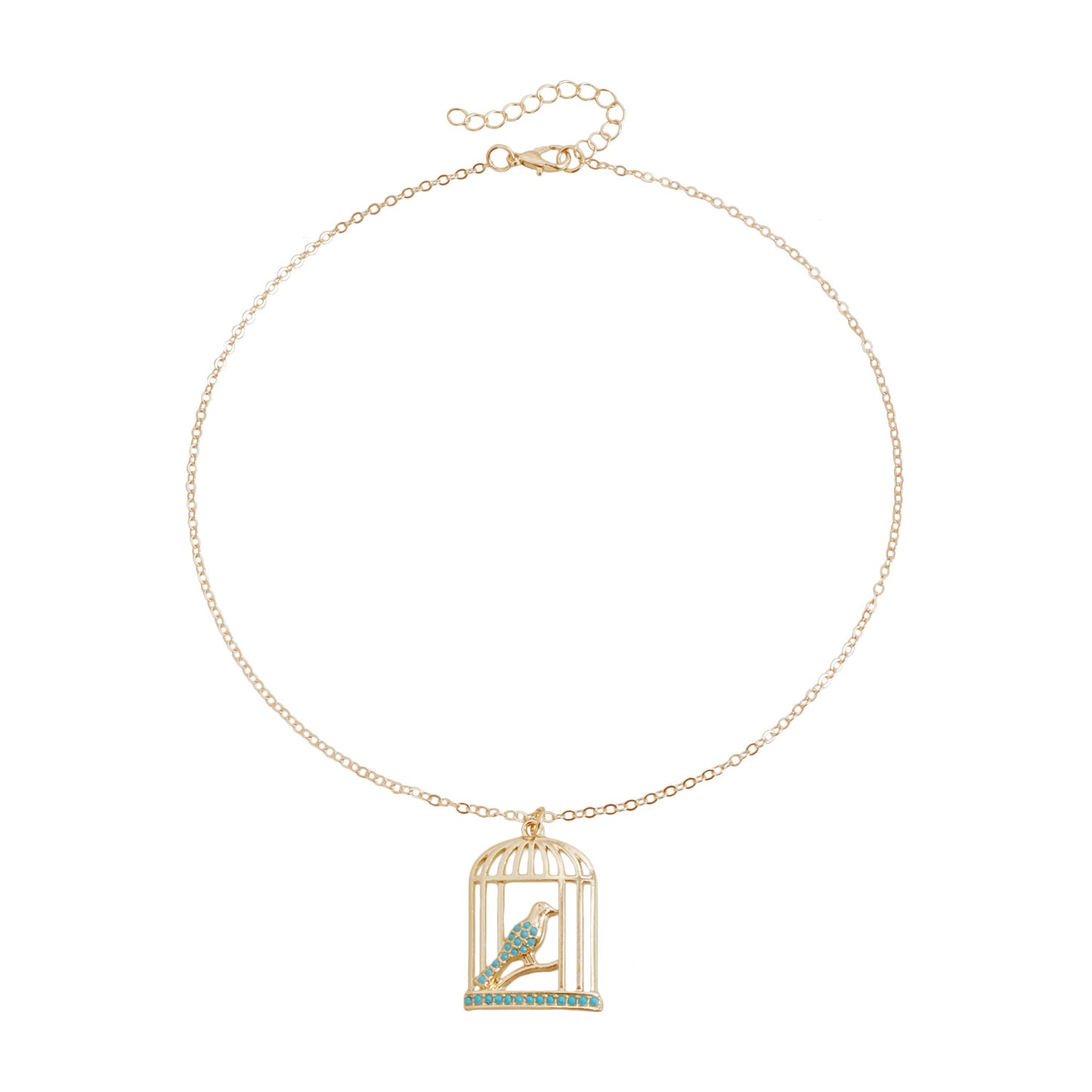 Vintage Geometric Tree of Life Alloy Necklace with Turquoise Inlay Plated Finish