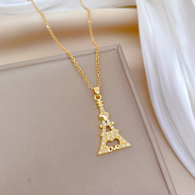 Collar con colgante de luna geométrica minimalista para mujer y hombre, cadena delicada de acero inoxidable para clavícula con detalles de diamantes de imitación