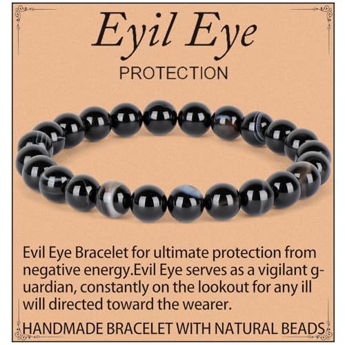 Natural Crystal Agate Round Beaded Stretch Bracelet Unisex