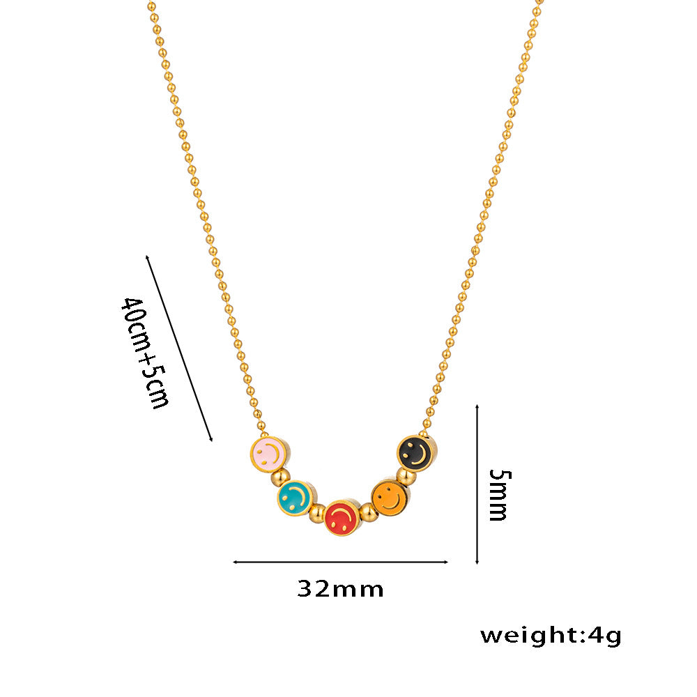 Minimalist Geometric Titanium Steel Necklace for Women with Gold Plating Locket Chain Fashion Accessory