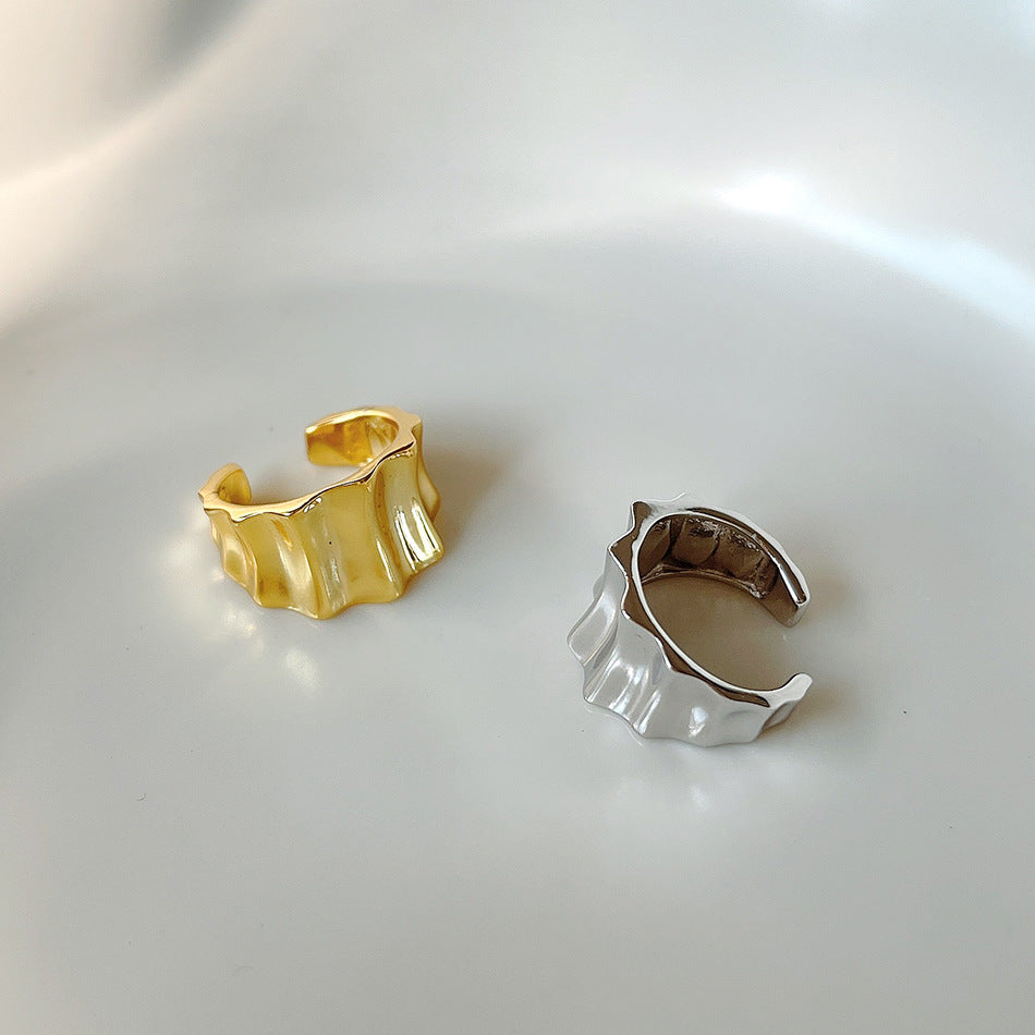 Minimalist Geometric Gear-Shaped Earrings in 925 Sterling Silver with Handcrafted Finish