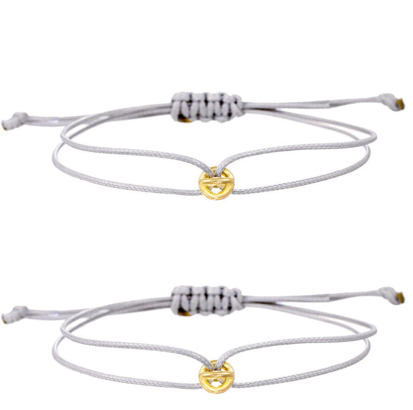 Geometric Round Alloy Lucky Charm Bracelet Set for Unisex