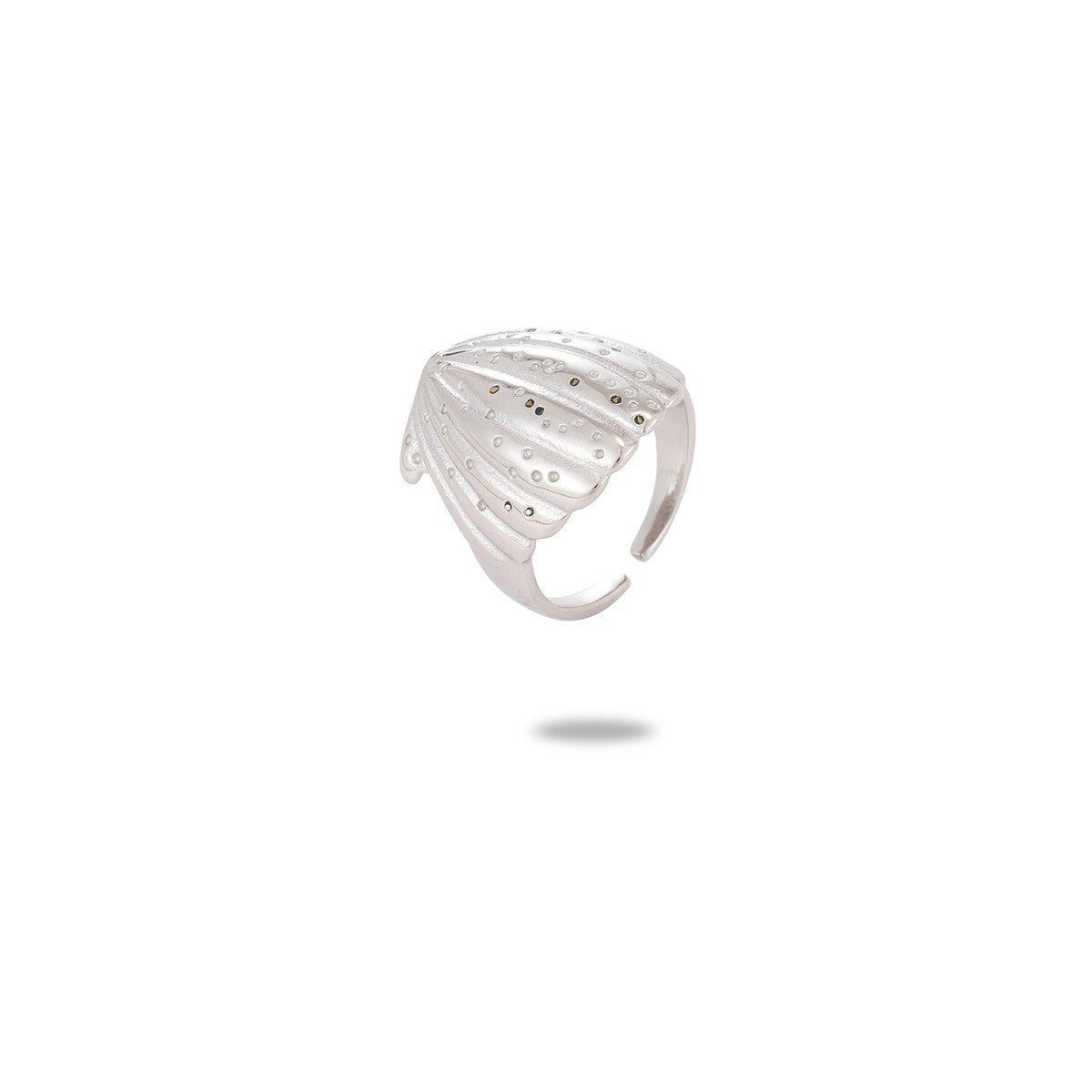 Anello da donna in acciaio inossidabile a forma di stella marina e conchiglia, con finitura galvanica