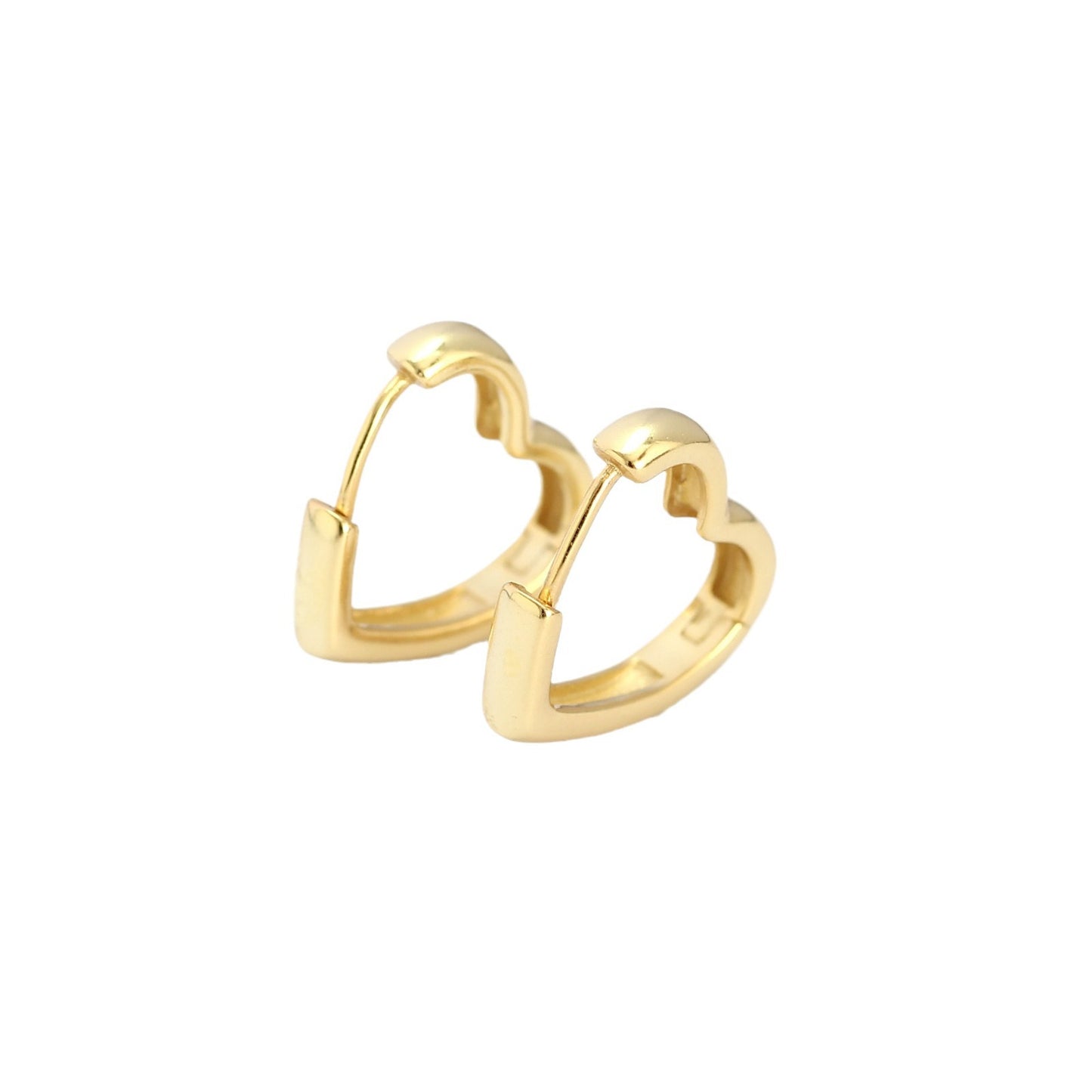 Orecchini a perno a forma di cuore in argento sterling S925 con finitura lucida — Gioielli da donna alla moda adatti per l'ufficio