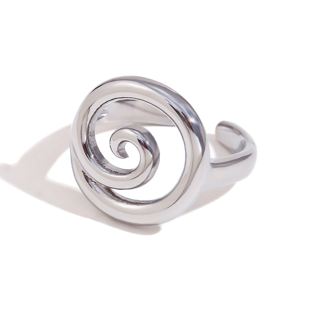 Anello da donna minimalista geometrico in acciaio inossidabile placcato oro 18K