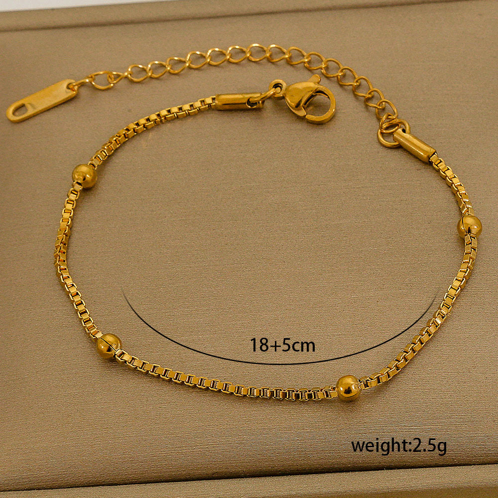 Set di bracciali multistrato minimalisti in acciaio inossidabile con placcatura sottovuoto, da indossare tutti i giorni