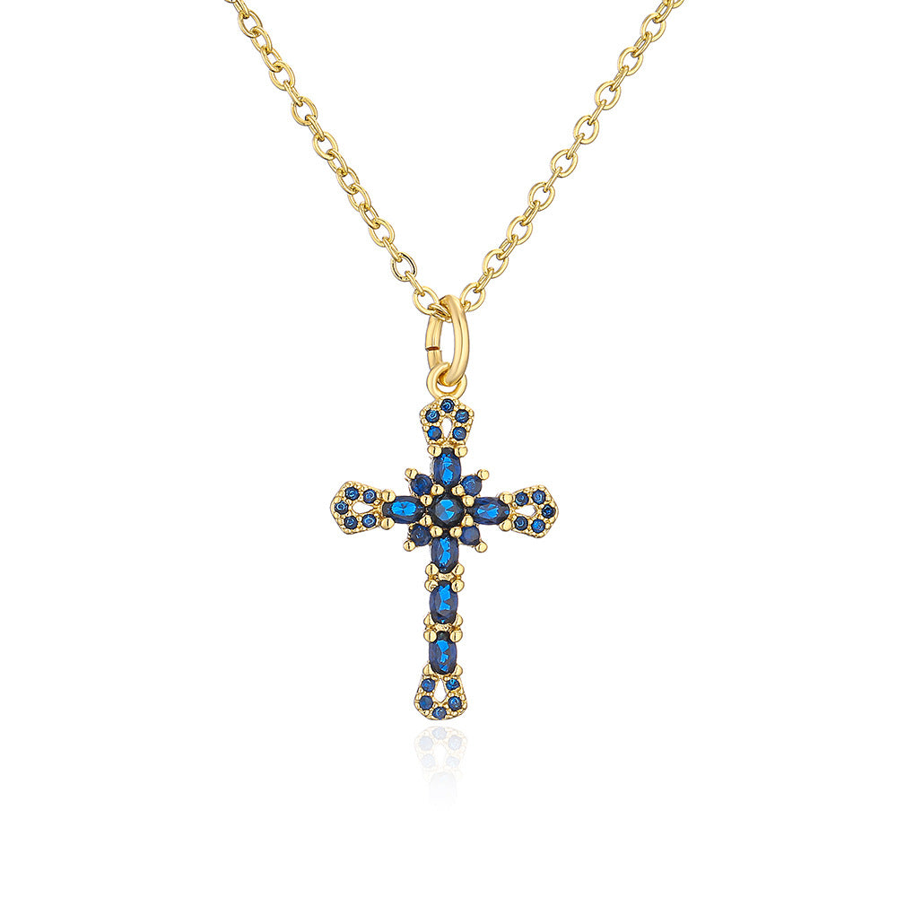 Geometric Pendant Necklace for Women Made of Brass with 18K Gold Plating and Micro-Paved Zirconia, Minimalist Luxury Fashion Accessory