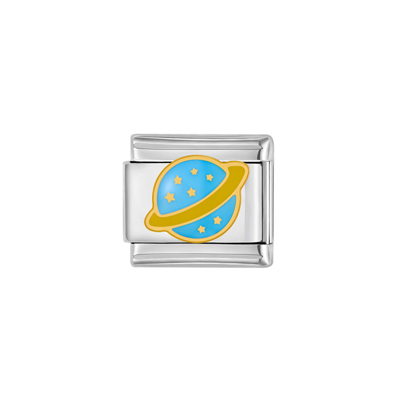 Luxury Casual Stainless Steel Plated DIY Charm Bar with Star Moon Elements