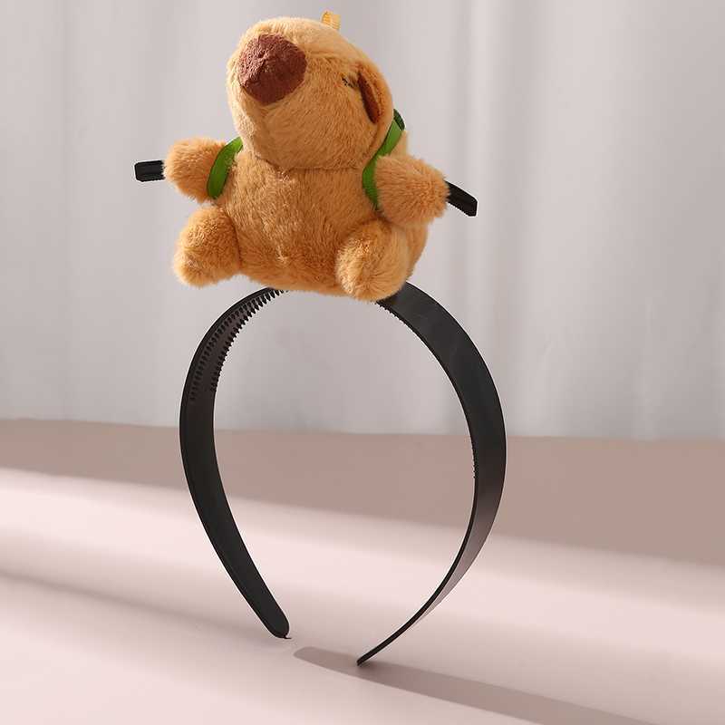 Fascia per capelli per bambini a forma di topo da cartone animato, in tessuto con rivestimento in resina e bordo in pizzo