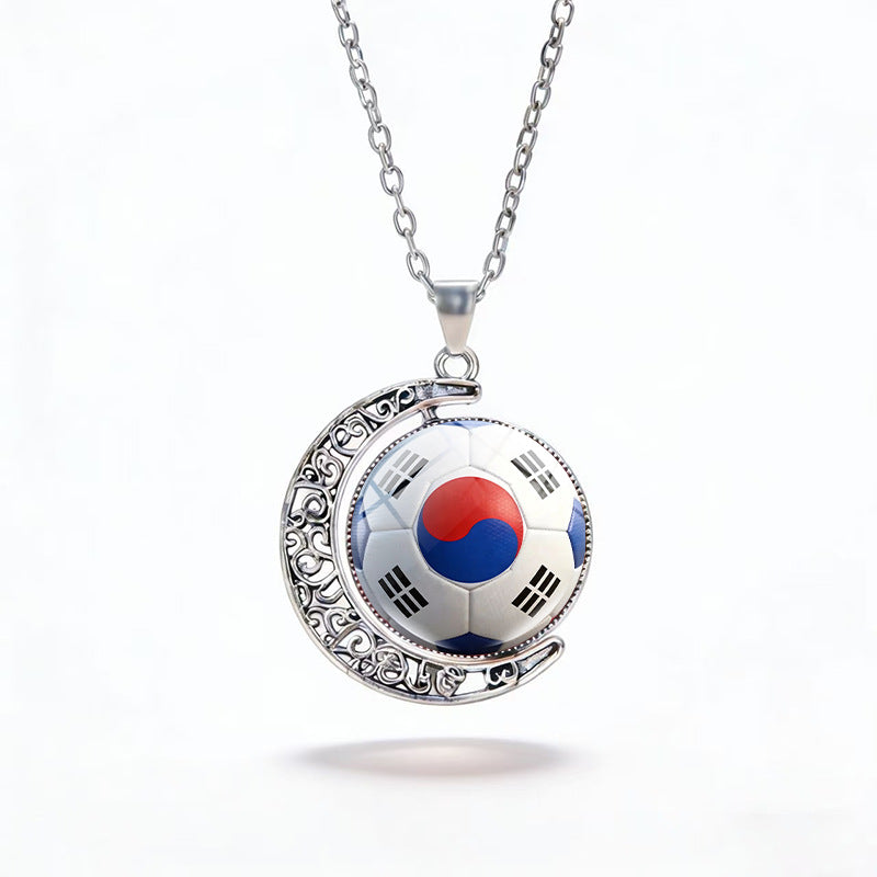 Casual Unisex Alloy Plated Moon Geometric Pendant Crystal Necklace