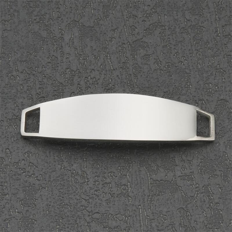 Ciondolo Bar Piatto Curvo in Acciaio Inossidabile con Olio a Goccia per Bracciale Fai-da-te