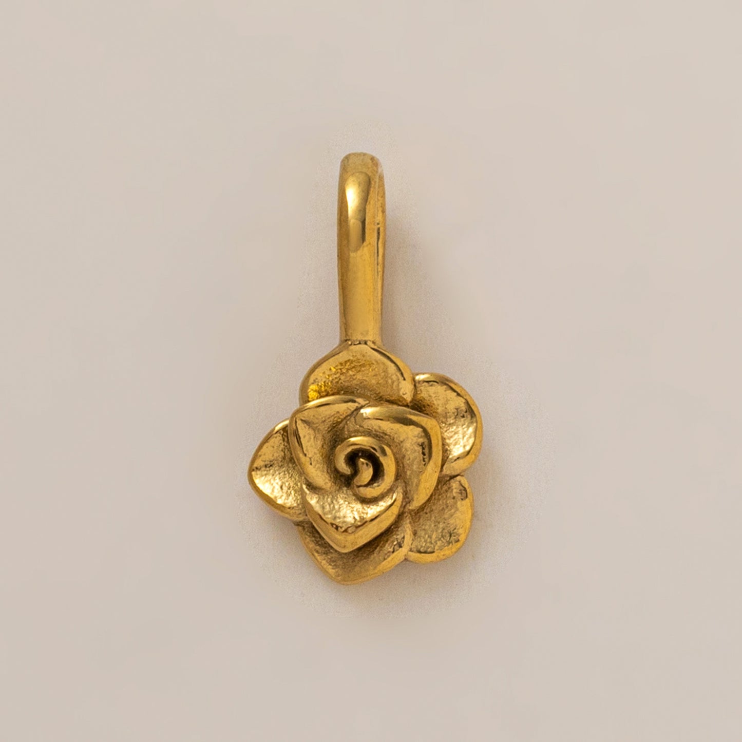 Vintage 18K Gold PVD Stainless Steel Floral Pendant Charm Bar