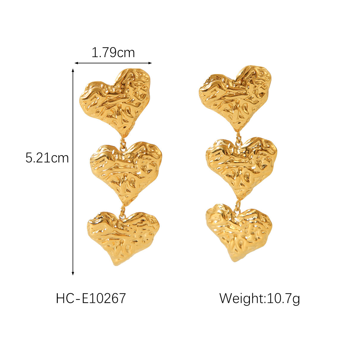 Minimalist Heart-Shaped Stainless Steel Dangle Earrings with Tassel Detail for Women