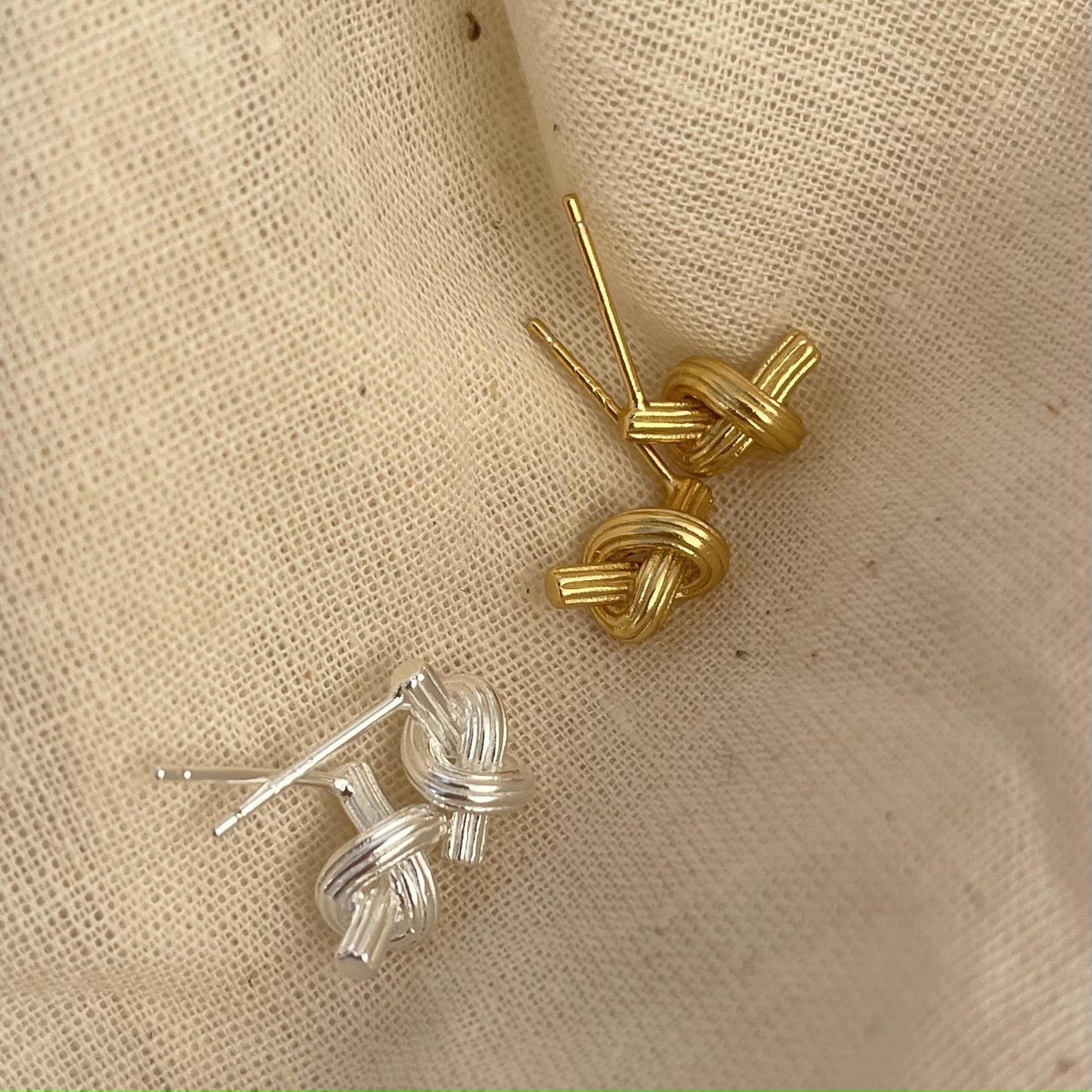 Minimalist Geometric Square Letter Stud Earrings in 925 Sterling Silver with Gold Plating