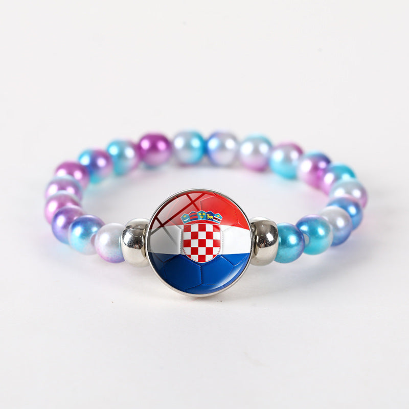 Bracciale unisex rotondo geometrico con perline di cristallo