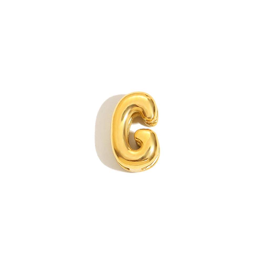 Collana Minimalista con Ciondolo a Lettera da Donna in Acciaio Inox con Placcatura in Oro 18K Design Cavo