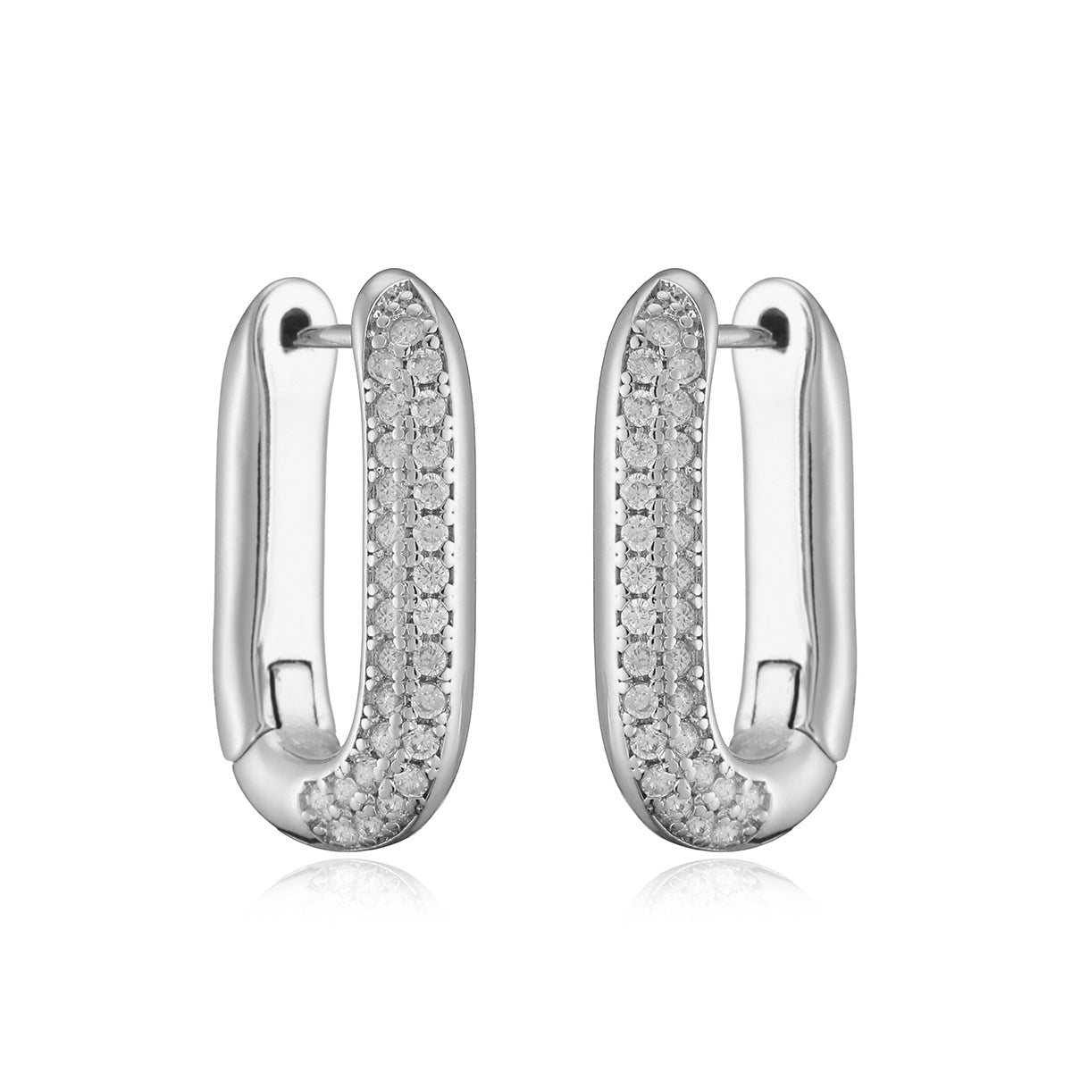 Elegant Geometric Gold Plated Brass Cubic Zirconia Earrings for Women