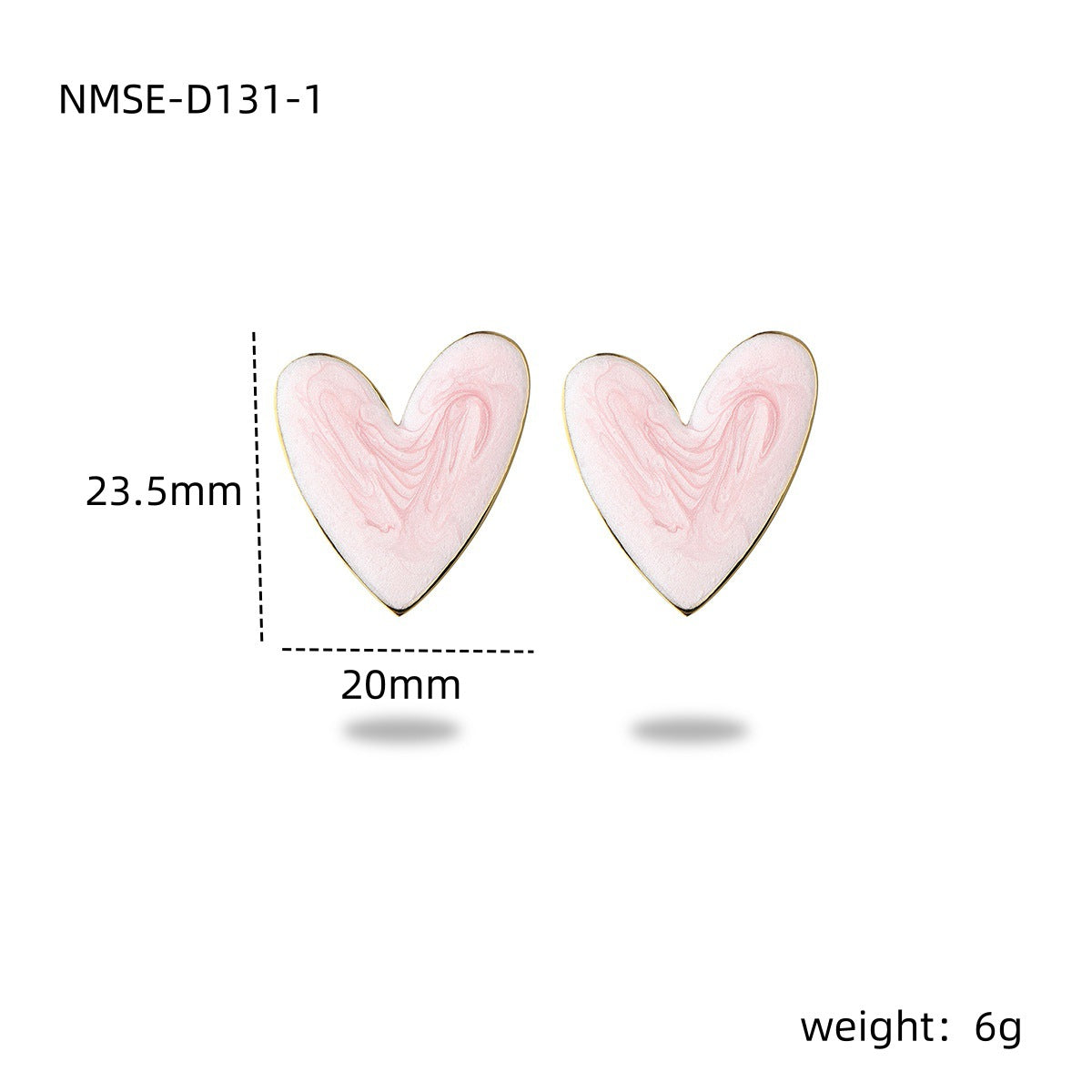 Pendientes de tuerca retro franceses con forma de corazón de acero de titanio con esmalte de colores, diseño minimalista chic, ligeros y lujosos para mujer