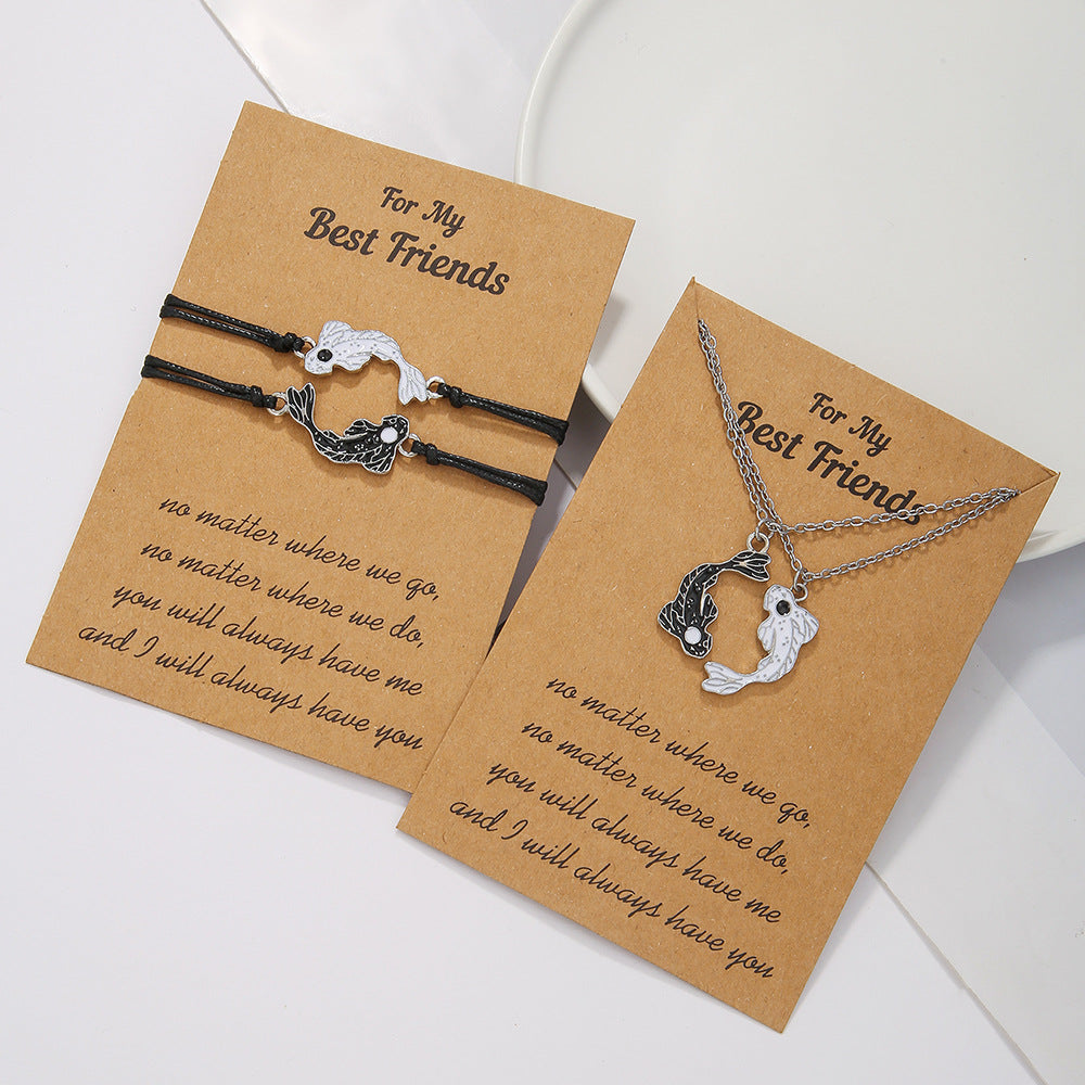 Drip Oil Geometric Alloy Pendant Necklace with Cable Chain for Unisex