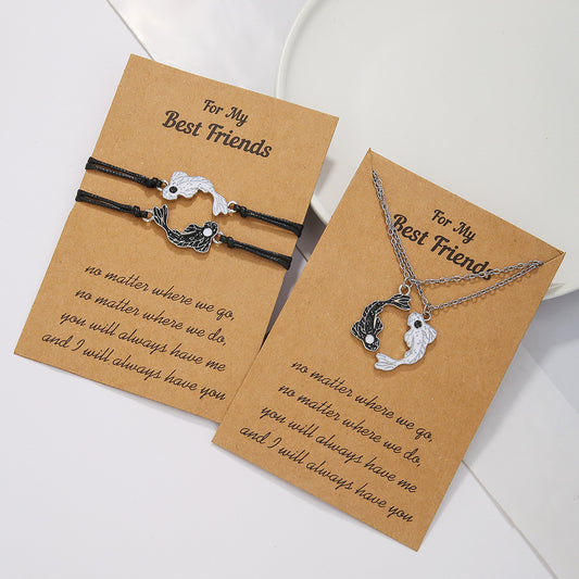 Drip Oil Geometric Alloy Pendant Necklace with Cable Chain for Unisex