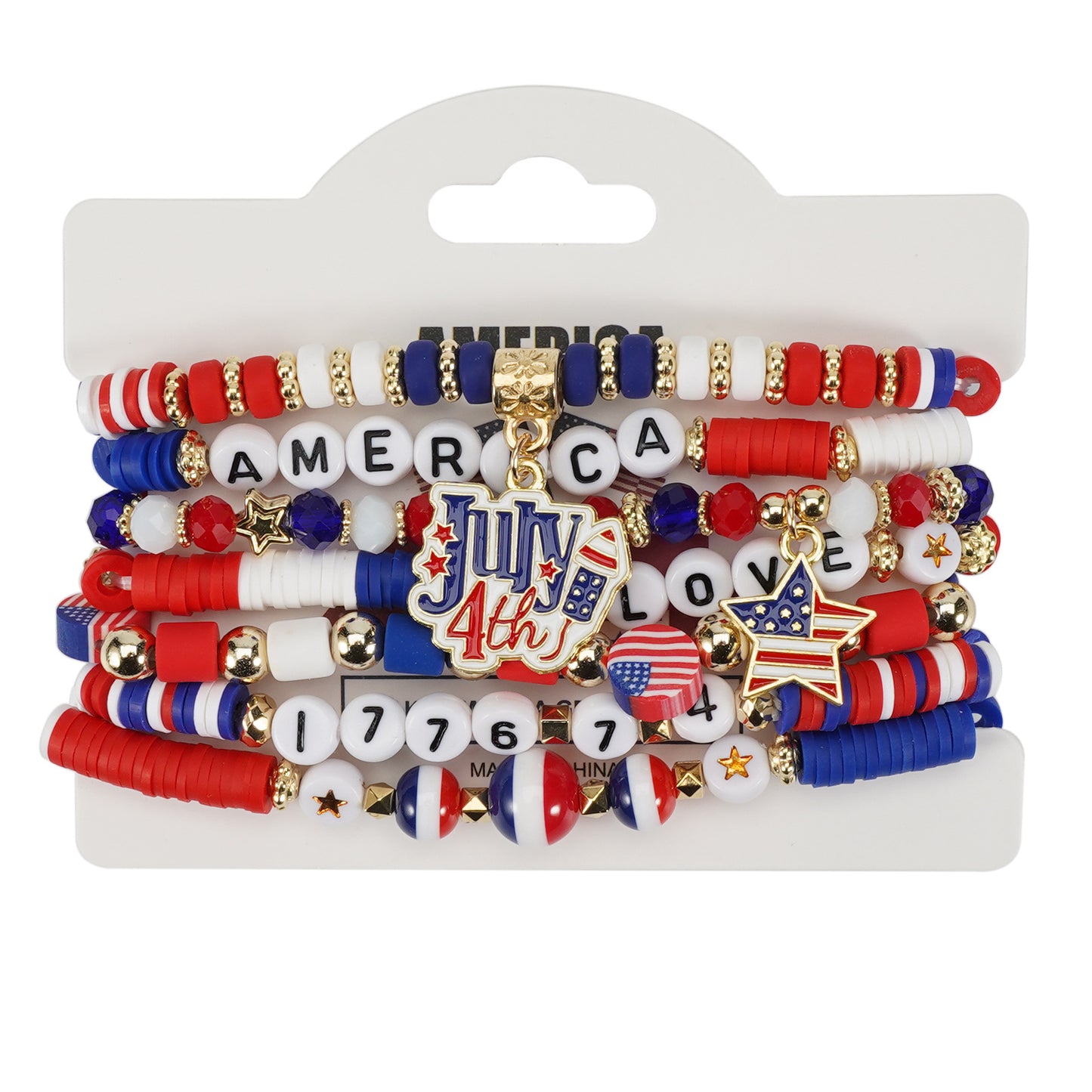 Geometric Resin Bracelet Unisex Patriotic Gift