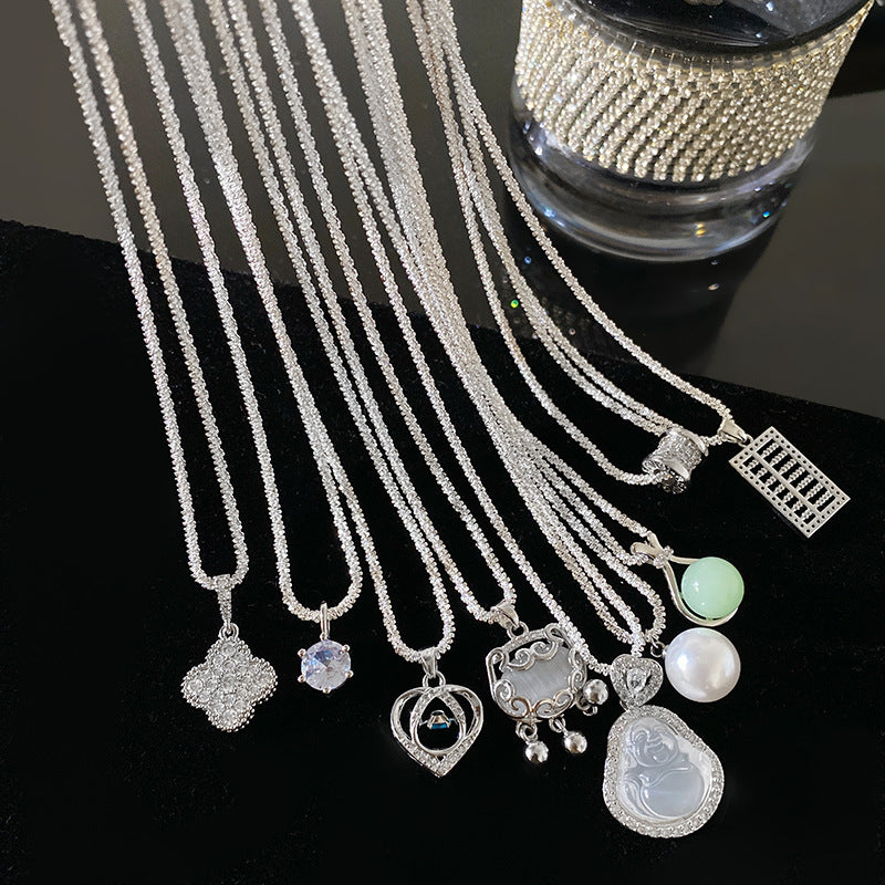 Sweet Sporty Titanium Steel Plated Necklace with Animal Brass Pendant, Cubic Zirconia and Pearl Inlay