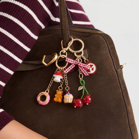 Minimalist Casual Brass Fruit Pattern Bag Charm Keychain
