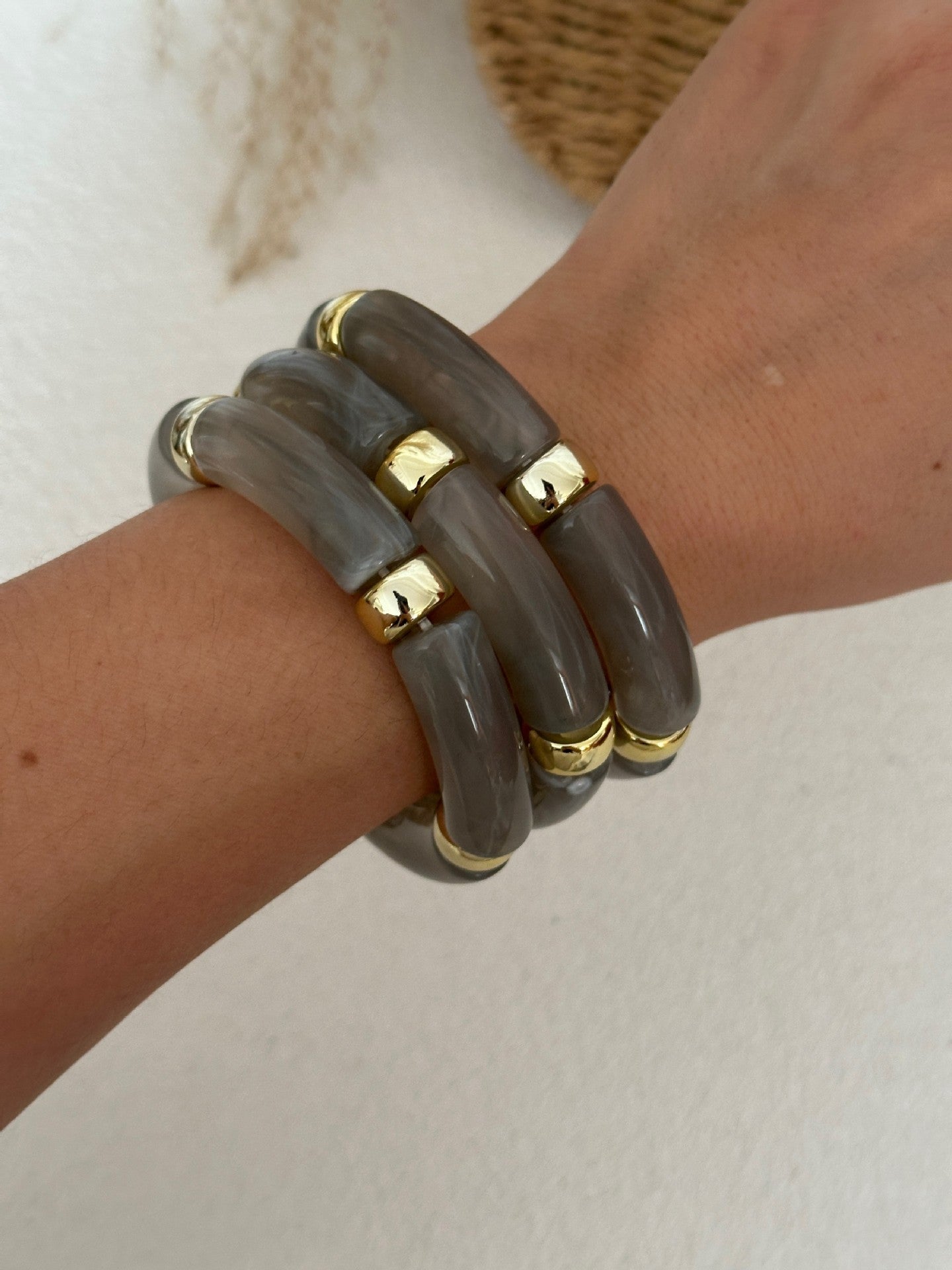 Vintage Geometric Gradient Acrylic Plated Bracelet for Women
