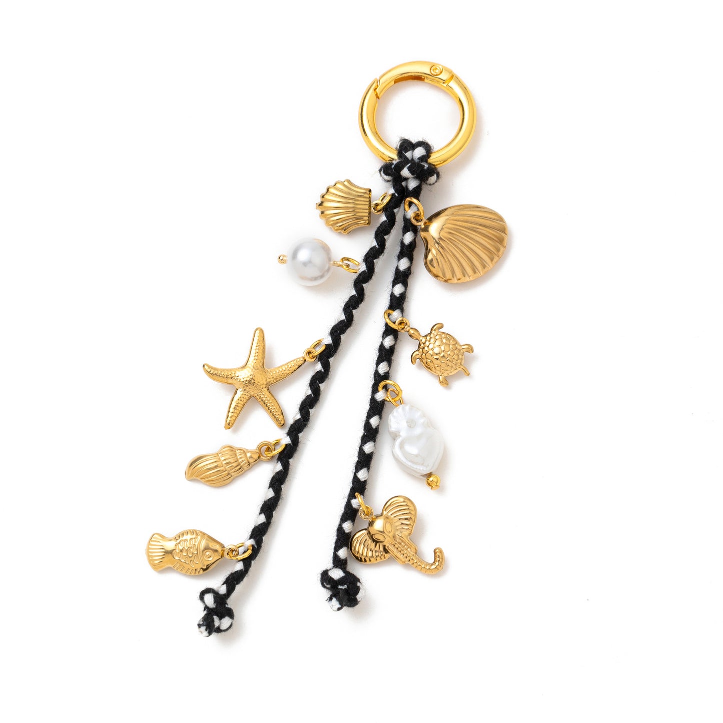 Vintage Sweet Heart Shell Conch Fish Bone Alloy Plated Charm Bar Pendant for Bag Bracelet DIY Accessories