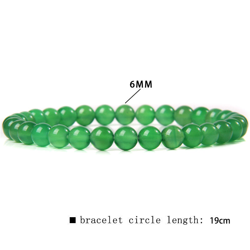 Elegant Casual Geometric Natural Agate Beaded Bracelet Unisex 6mm