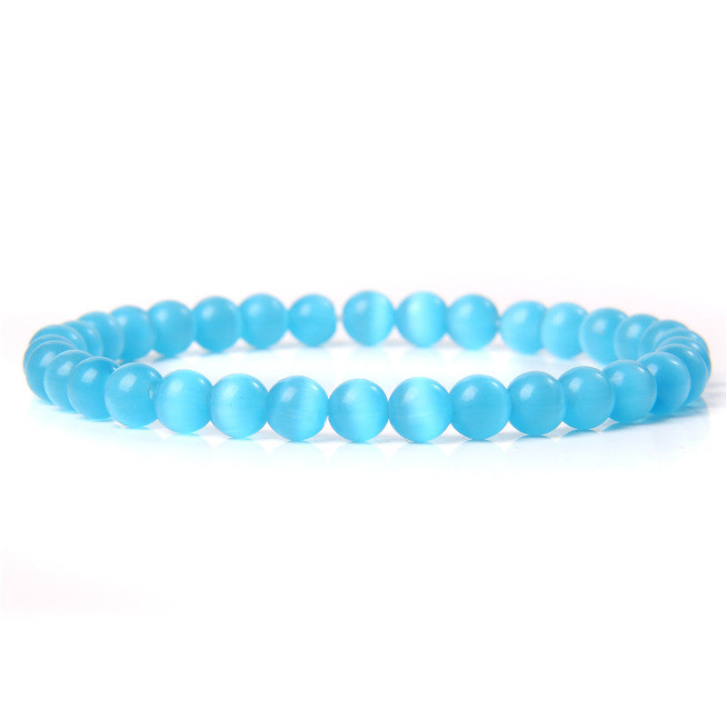 Sweet Natural Gemstone Round Beaded Stretch Bracelet Unisex