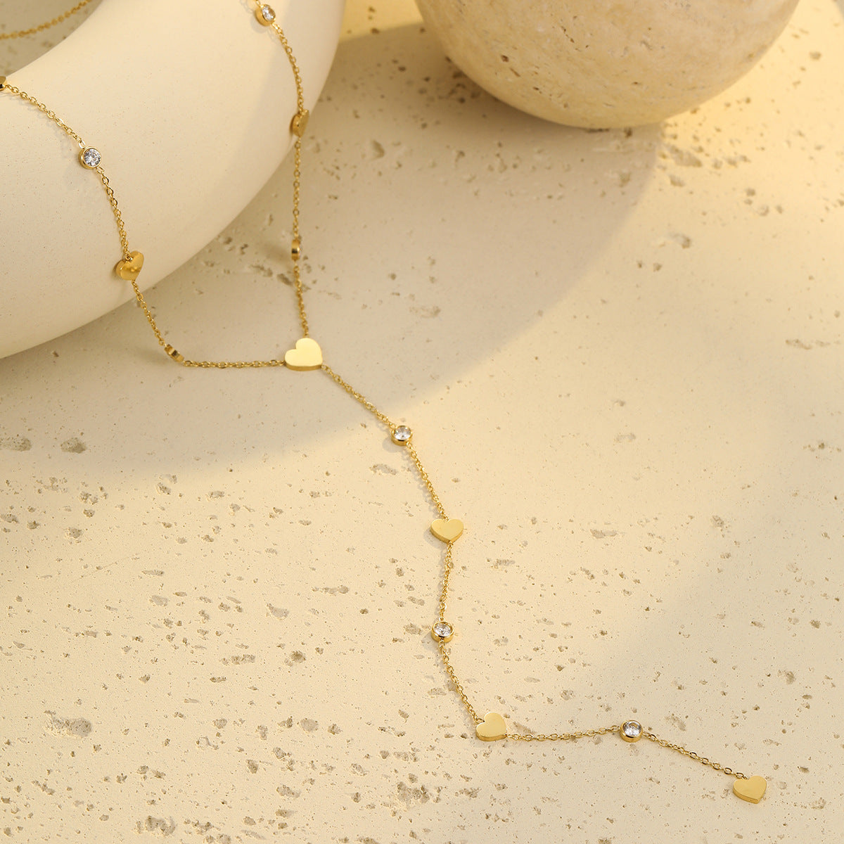 Collar Minimalista con Borla en Y con Forma de Lágrima de Acero Inoxidable para Mujer con Baño de Oro, Hipoalergénico y Resistente a la Decoloración
