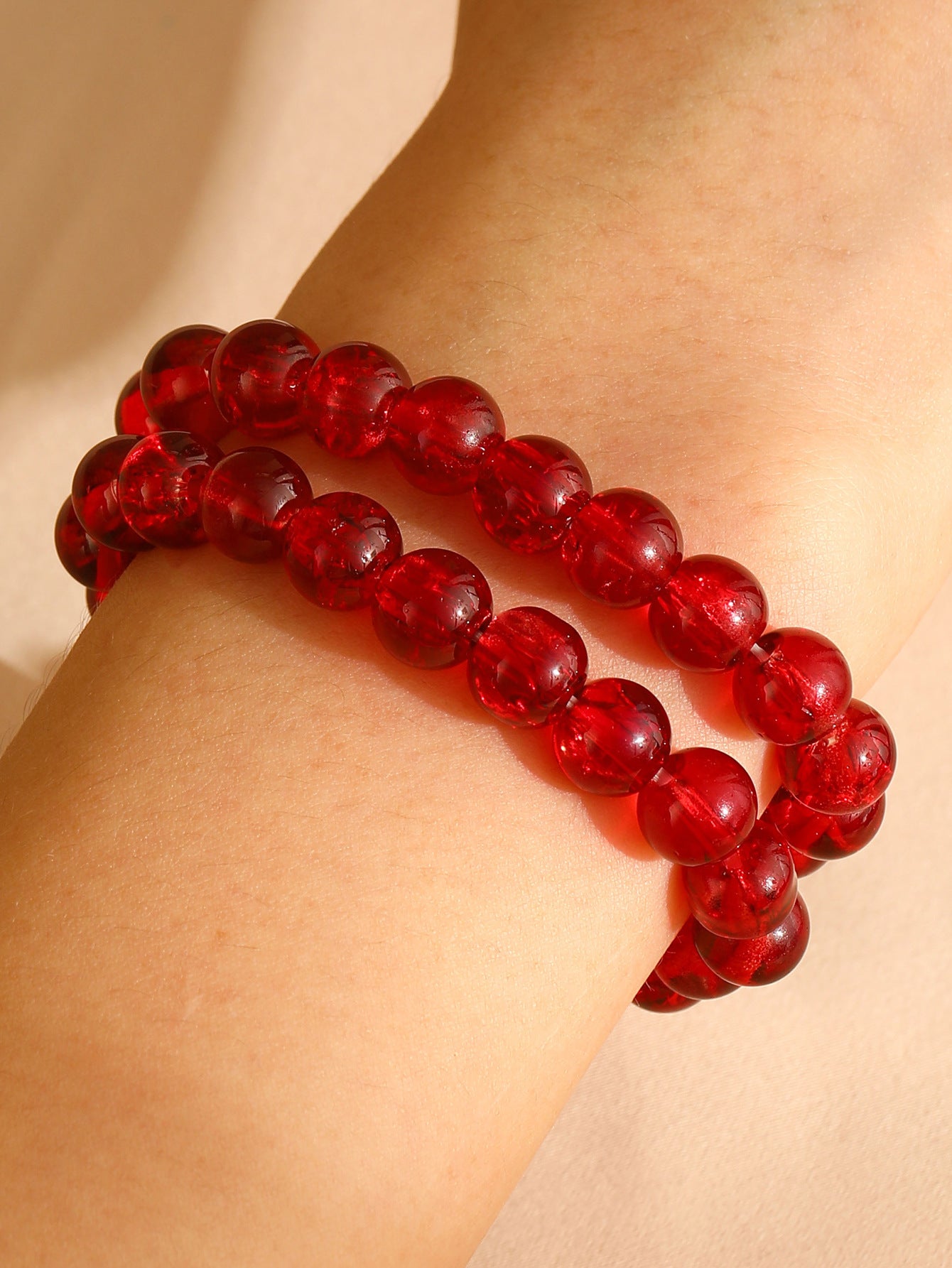 Pulsera redonda minimalista de cuentas para mujer con cuentas de cristal artificial Colección de Navidad Joyería navideña