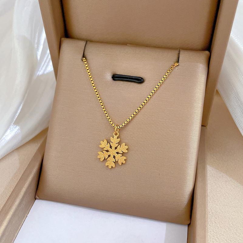 Collana girocollo minimalista in acciaio titanio geometrico con motivi floreali