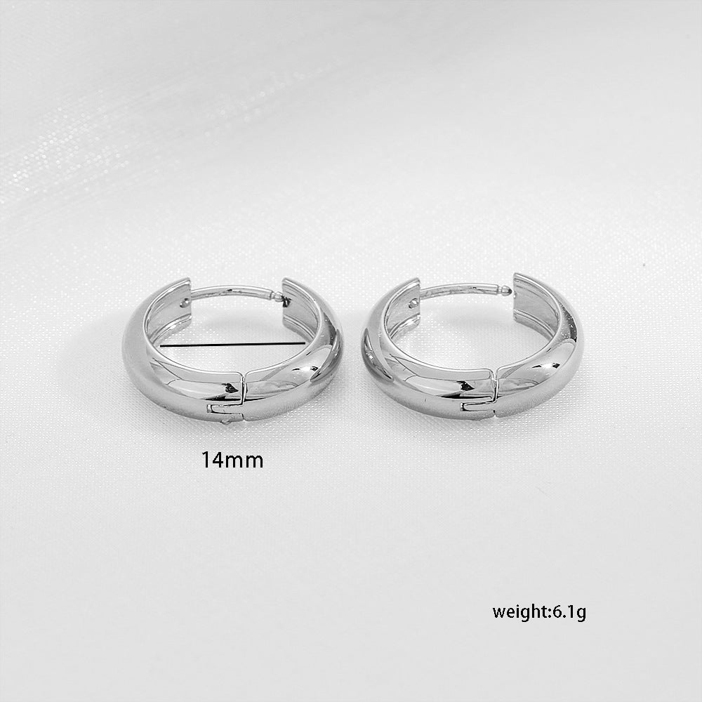 Pendientes de aro geométricos chapados en oro de acero de titanio minimalista para mujer, moda unisex, uso diario