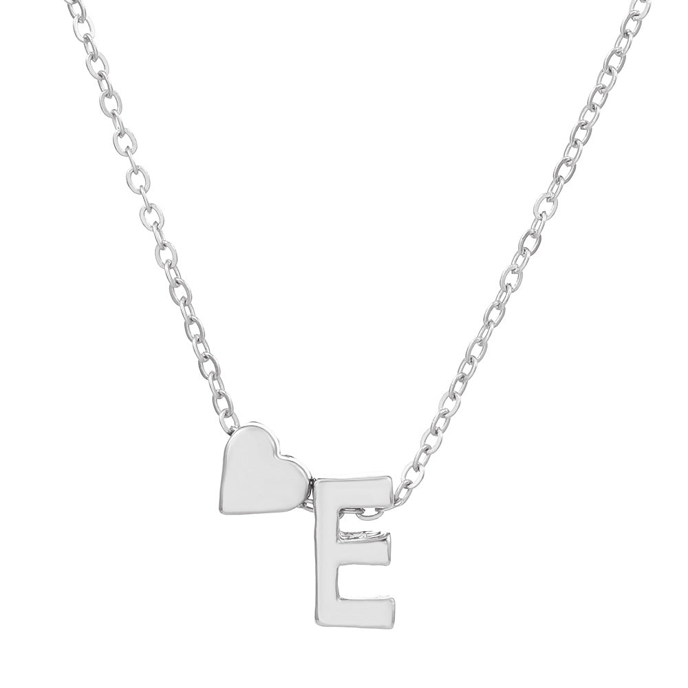 Sweet Heart Letter Alloy Plated Necklace Singapore Chain for Women