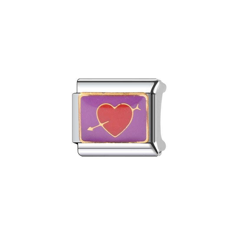 Vintage Sweet Heart Shaped Stainless Steel Plated DIY Charm Bar