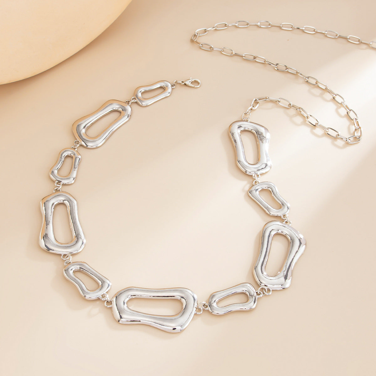 Minimalist Geometric Square Metal Body Chain Waist Belt for Women