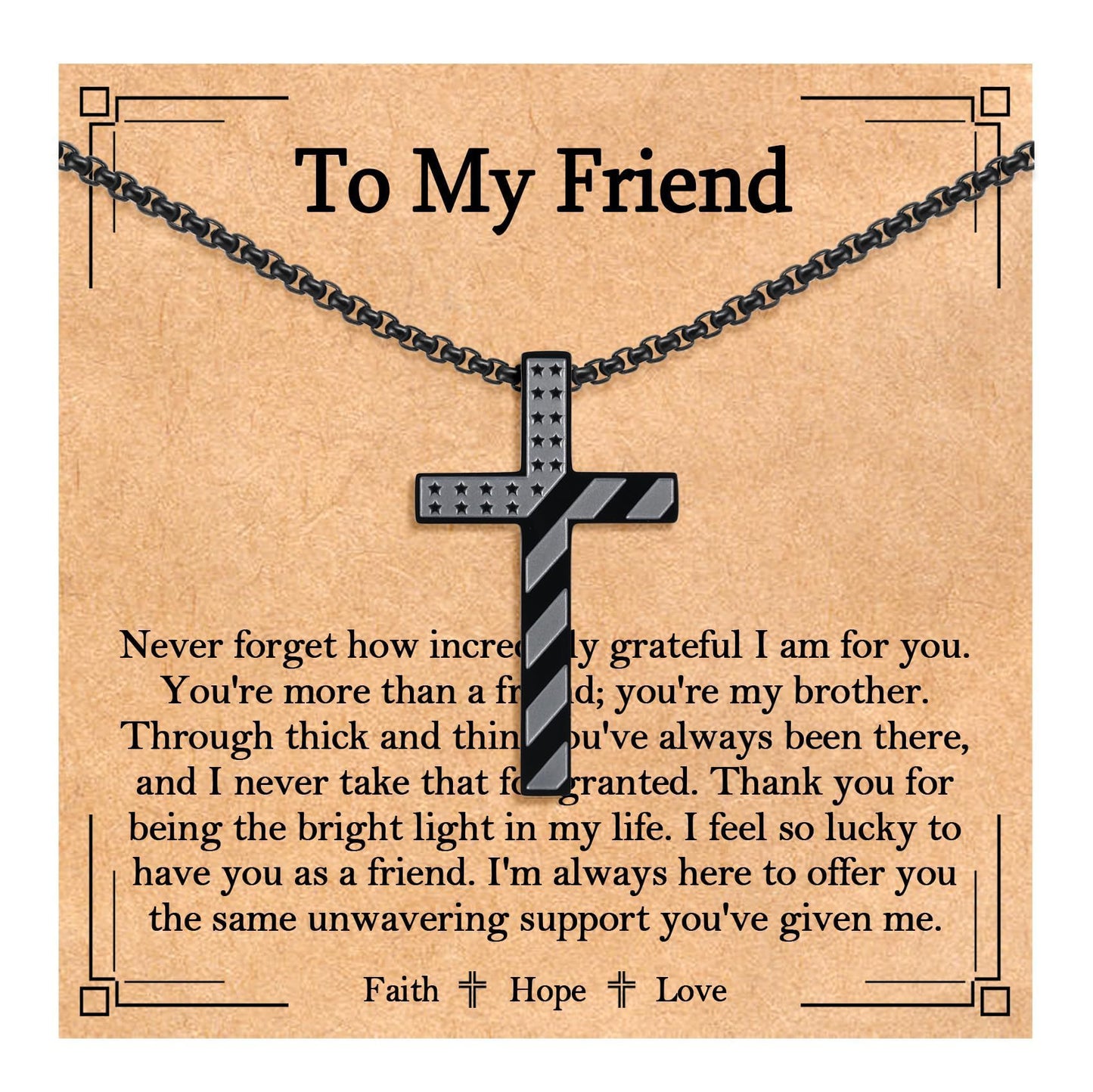 Polished Stainless Steel Cross Pendant Necklace on Ball Chain Unisex