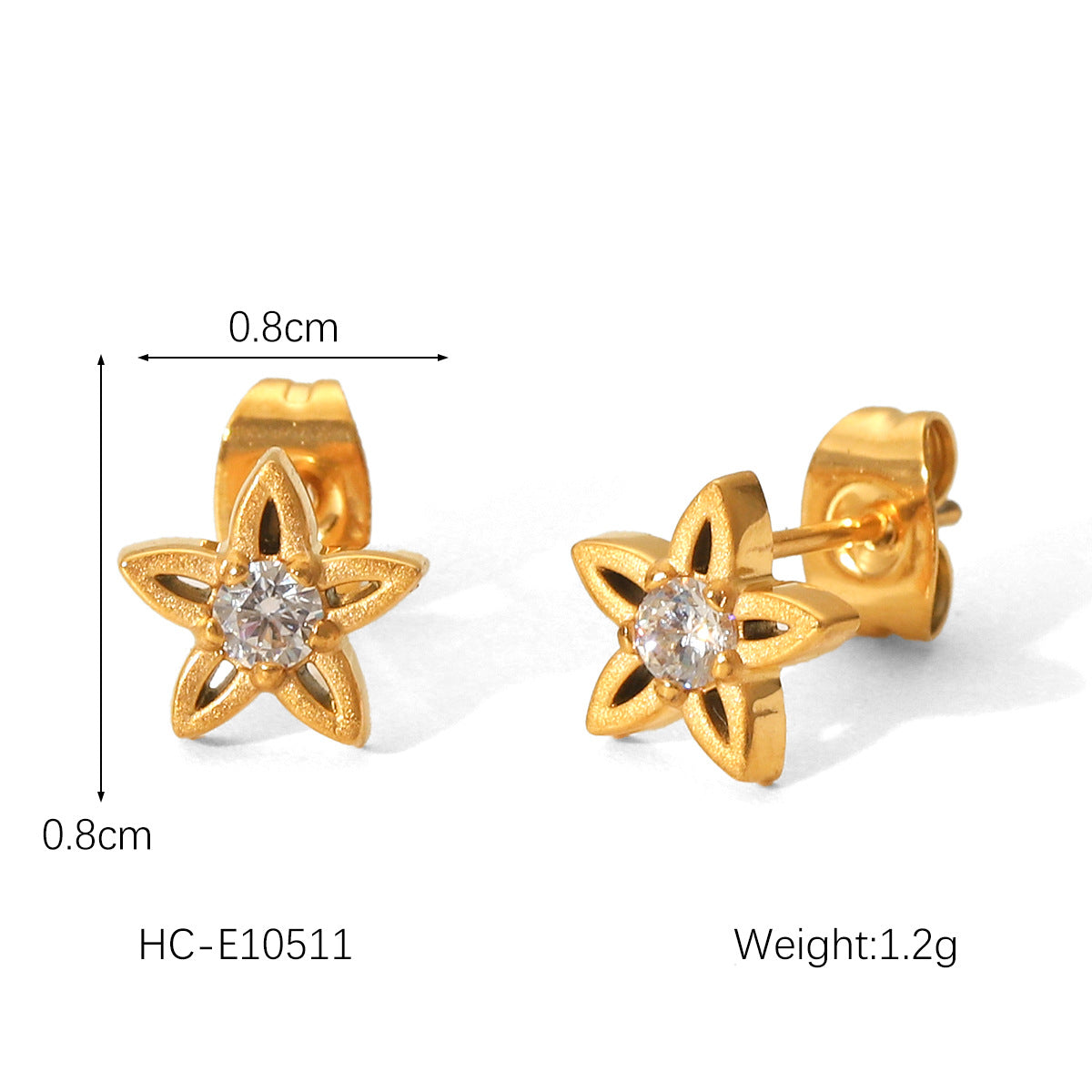 Minimalist Butterfly Star Pearl Earrings in Stainless Steel with Plated Finish